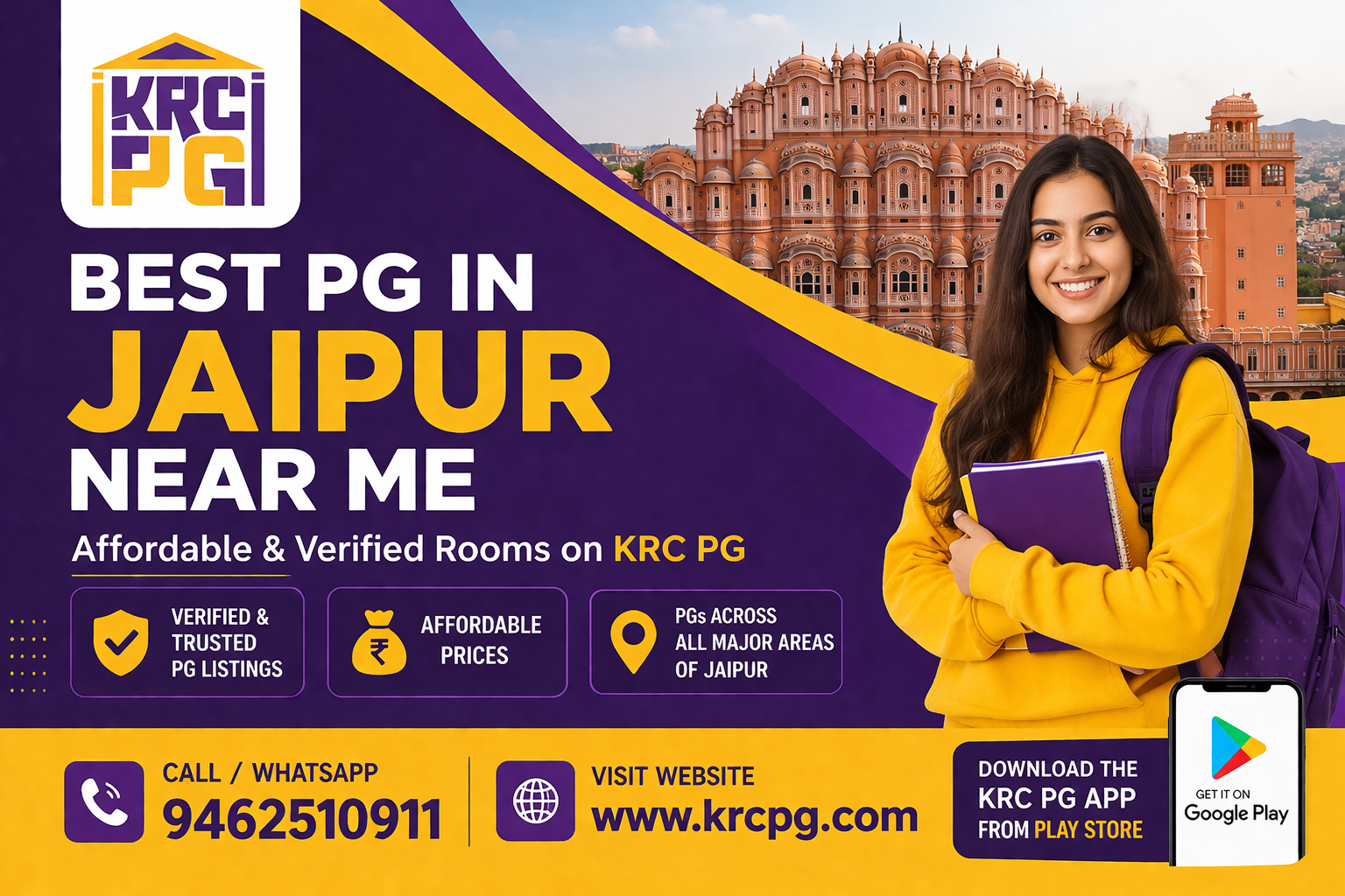 Best PG in Jaipur Near Me – Affordable & Verified Rooms on KRC PG
