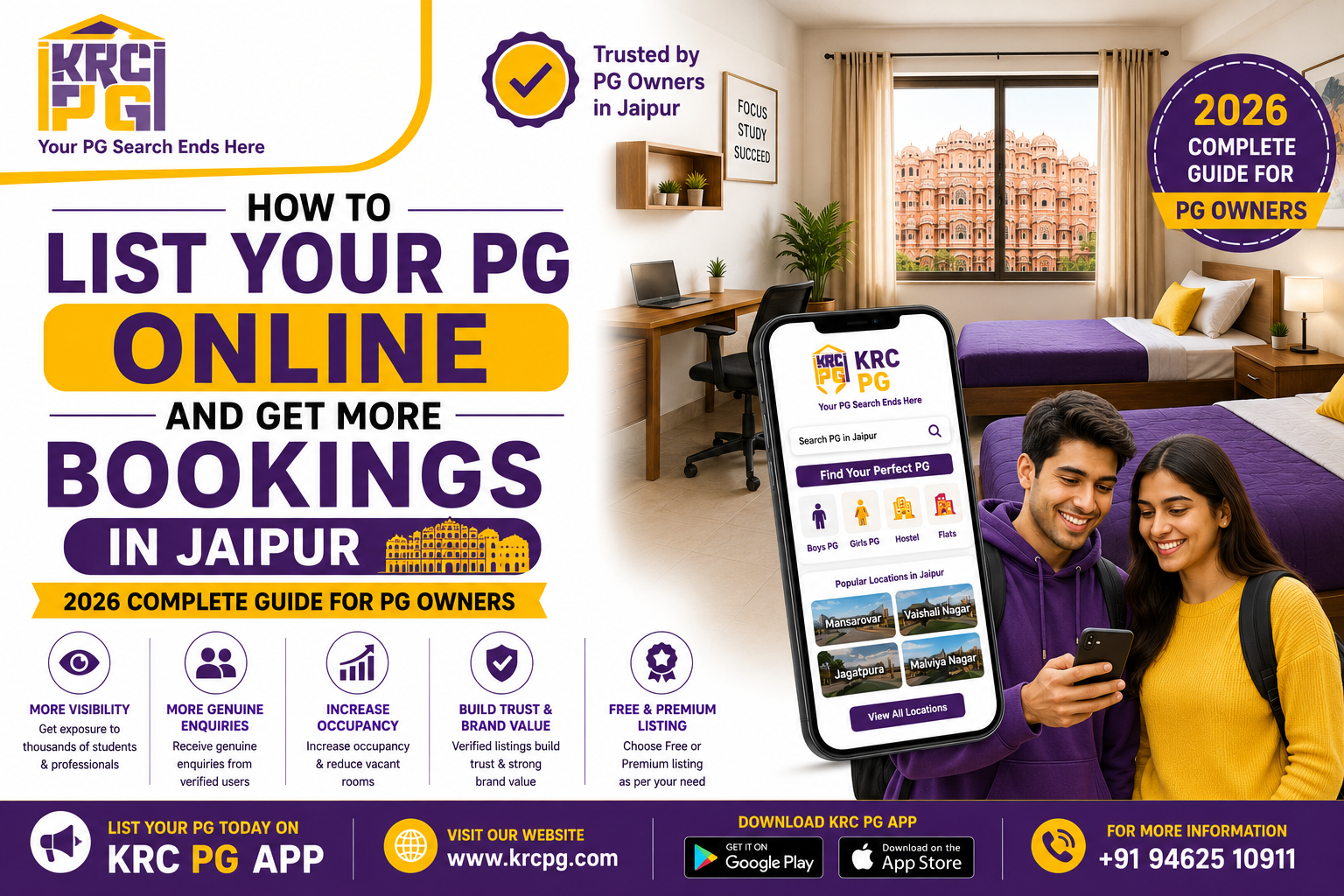 How to List Your PG Online and Get More Bookings in Jaipur (2026 Guide) | KRC PG App